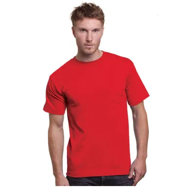 3015 Bayside Adult Union Made Cotton Pocket Tee in Red front view