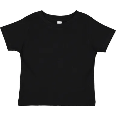 3301T Rabbit Skins Toddler Cotton T-Shirt in Black front view