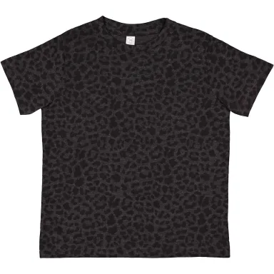 3321 Rabbit Skins Toddler Fine Jersey T-Shirt in Black leopard front view