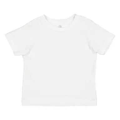 3321 Rabbit Skins Toddler Fine Jersey T-Shirt in White front view