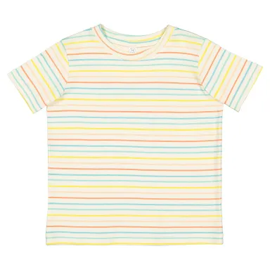 3321 Rabbit Skins Toddler Fine Jersey T-Shirt in Sunkissed stripe front view