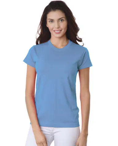 3325 Bayside Ladies' Short-Sleeve Tee in Carolina blue front view