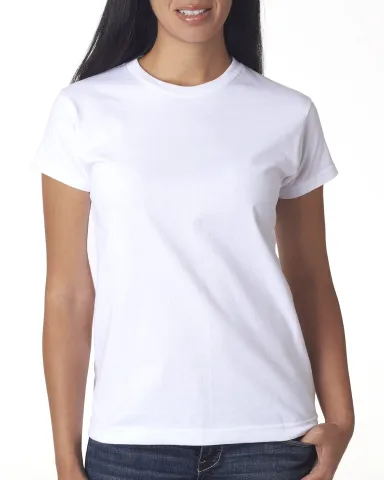 3325 Bayside Ladies' Short-Sleeve Tee in White front view