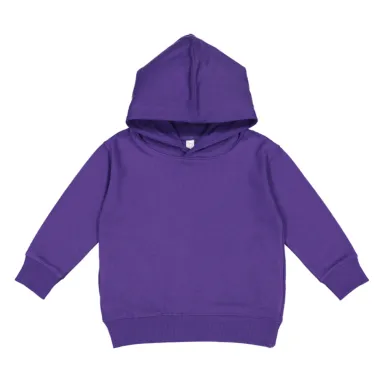 3326 Rabbit Skins Toddler Hooded Sweatshirt with P in Purple front view