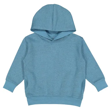 3326 Rabbit Skins Toddler Hooded Sweatshirt with P in Bermuda blackout front view