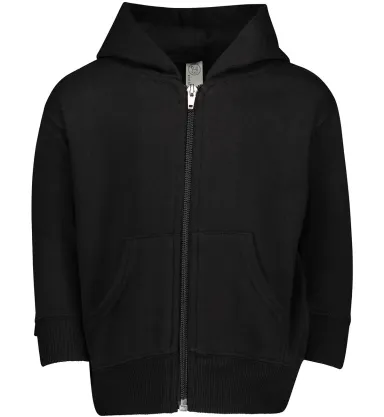3446 Rabbit Skins Infant Zipper Hooded Sweatshirt in Black front view