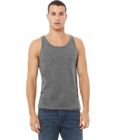 BELLA+CANVAS 3480 Unisex Cotton Tank Top in Deep heather front view