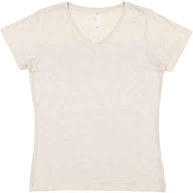 3507 LA T Ladies V-Neck Longer Length T-Shirt in Natural heather front view