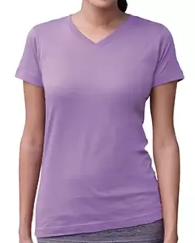 3507 LA T Ladies V-Neck Longer Length T-Shirt LAVENDER front view