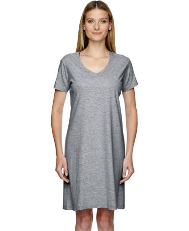 3522 LA T Ladies T-Shirt Dress in Granite heather front view