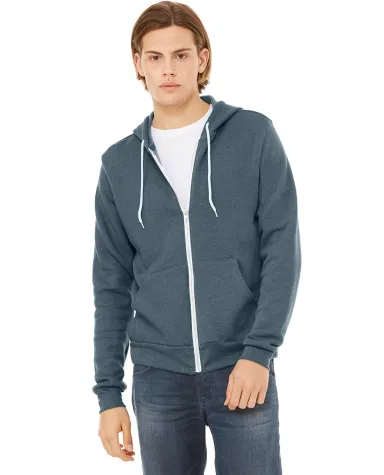 BELLA+CANVAS 3739 Unisex Poly-Cotton Fleece Hoodie in Heather slate front view