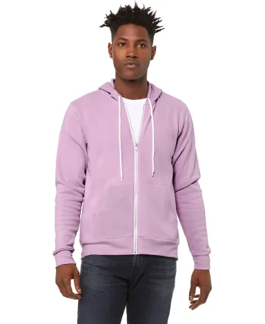BELLA+CANVAS 3739 Unisex Poly-Cotton Fleece Hoodie in Lilac front view