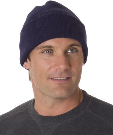 3825 Bayside Knit Cuff Beanie in Navy front view