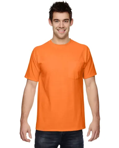 3930P Fruit of the Loom Adult Heavy Cotton HDT-Shi SAFETY ORANGE front view