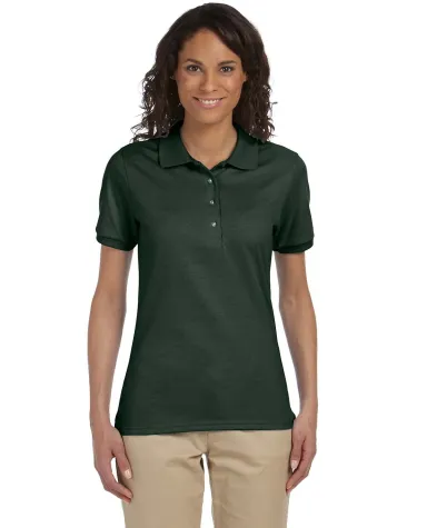 437W Jerzees Ladies' Jersey Polo with SpotShield in Forest green front view