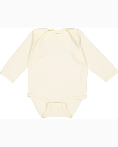 4411 Rabbit Skins Infant Baby Rib Long-Sleeve Cree in Natural front view