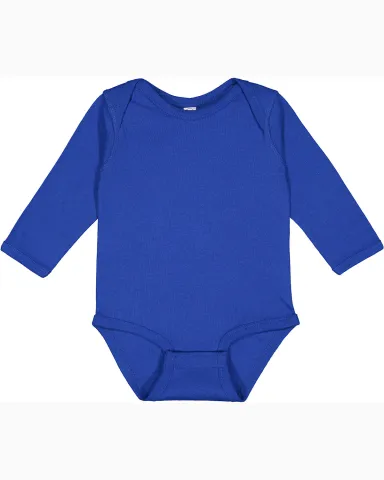 4411 Rabbit Skins Infant Baby Rib Long-Sleeve Cree in Royal front view