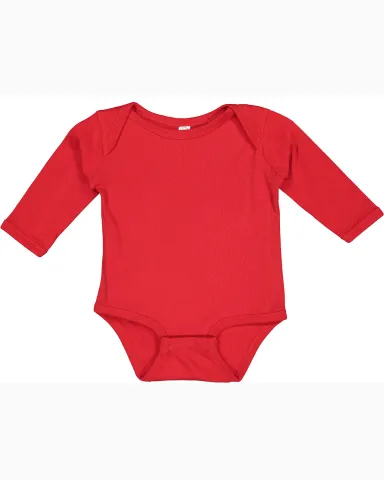 4411 Rabbit Skins Infant Baby Rib Long-Sleeve Cree in Red front view