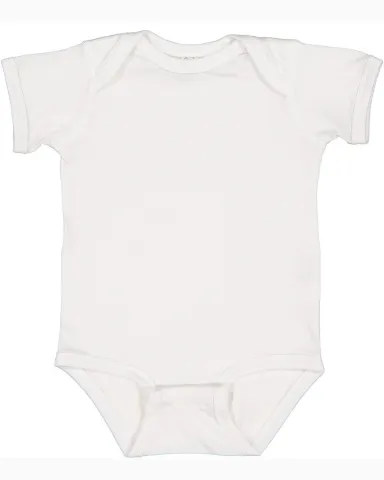 4424 Rabbit Skins Infant Fine Jersey Creeper in White front view