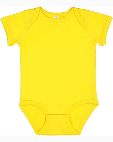 4424 Rabbit Skins Infant Fine Jersey Creeper in Yellow front view