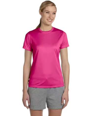 4830 Hanes Ladies' Cool DRI in Wow pink front view