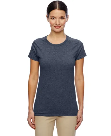 5000L Gildan Missy Fit Heavy Cotton T-Shirt in Heather navy front view