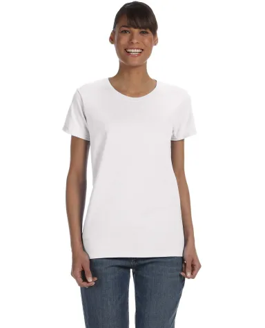 5000L Gildan Missy Fit Heavy Cotton T-Shirt in White front view