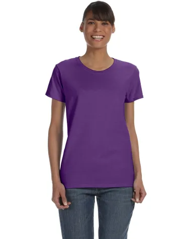 5000L Gildan Missy Fit Heavy Cotton T-Shirt in Purple front view