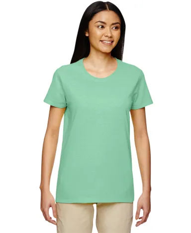5000L Gildan Missy Fit Heavy Cotton T-Shirt in Mint green front view