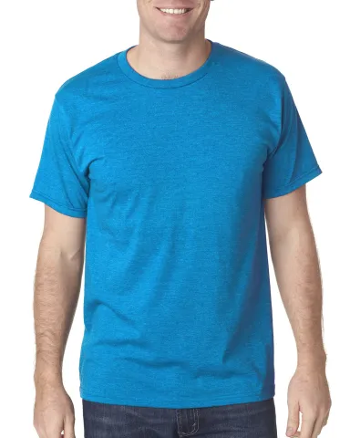 5010 Bayside Adult Heather Jersey Tee in Hthr turquoise front view