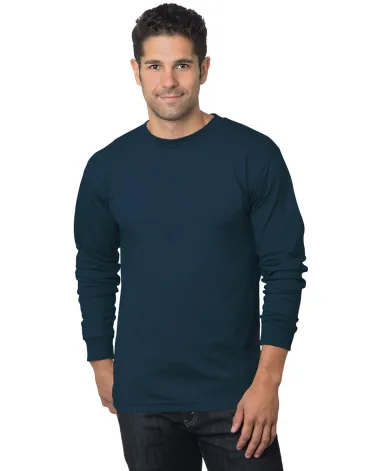 5060 Bayside Adult Long-Sleeve Cotton Tee in Dark navy front view