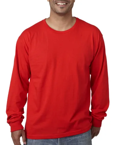 5060 Bayside Adult Long-Sleeve Cotton Tee in Red front view