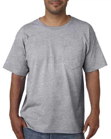5070 Bayside Adult Short-Sleeve Cotton Tee with Po in Dark ash front view