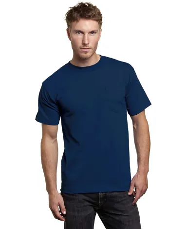 5070 Bayside Adult Short-Sleeve Cotton Tee with Po in Dark navy front view