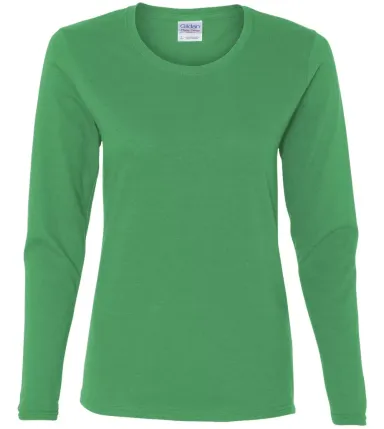 5400L Gildan Missy Fit Heavy Cotton Fit Long-Sleev IRISH GREEN front view