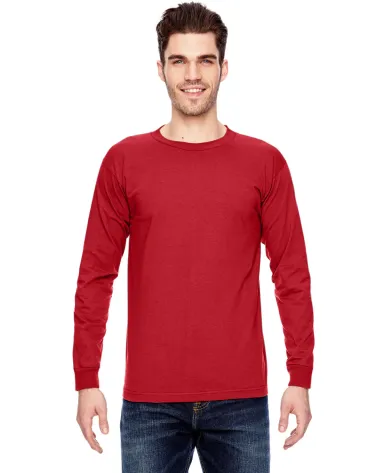6100 Bayside Adult Long-Sleeve Cotton Tee in Red front view