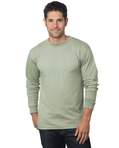 6100 Bayside Adult Long-Sleeve Cotton Tee in Safari front view