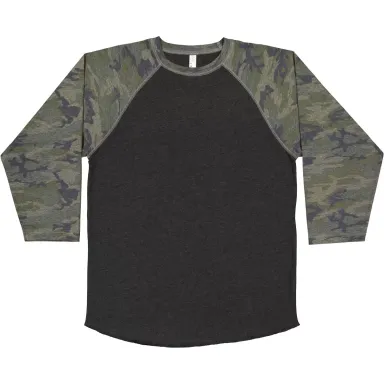 6130 LA T Youth Vintage Baseball T-Shirt VN SMKE/ VN CAMO front view