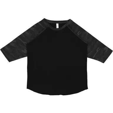 6130 LA T Youth Vintage Baseball T-Shirt BLACK/ STORM CMO front view