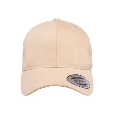 6363 Yupoong Solid Brushed Cotton Twill Cap PUTTY front view