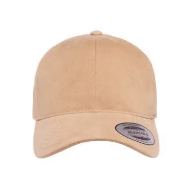6363 Yupoong Solid Brushed Cotton Twill Cap KHAKI front view
