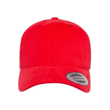 6363 Yupoong Solid Brushed Cotton Twill Cap RED front view