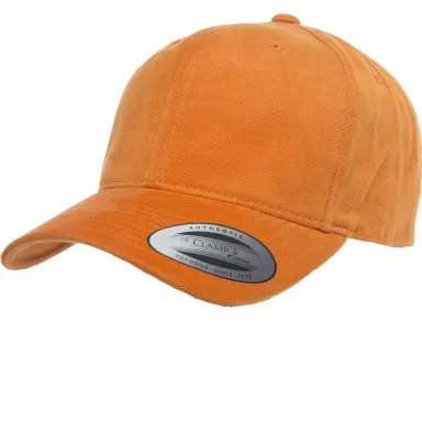 6363 Yupoong Solid Brushed Cotton Twill Cap ORANGE front view