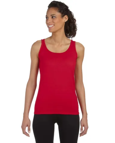 64200L Gildan Junior Fit Softstyle Tank Top in Cherry red front view