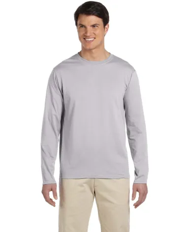 64400 Gildan Adult Softstyle Long-Sleeve T-Shirt in Rs sport grey front view