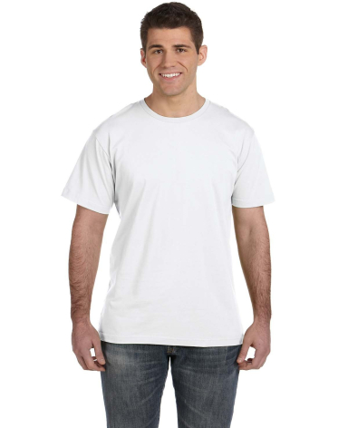 6901 LA T Adult Fine Jersey T-Shirt in White front view