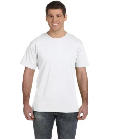 6901 LA T Adult Fine Jersey T-Shirt WHITE front view