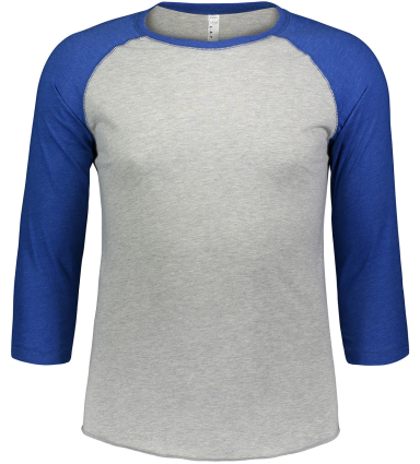 6930 LA T Adult Vintage Baseball T-Shirt in Vn hth/ vn royal front view