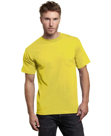 7100 Bayside Adult Short-Sleeve Tee with Pocket in Yellow front view