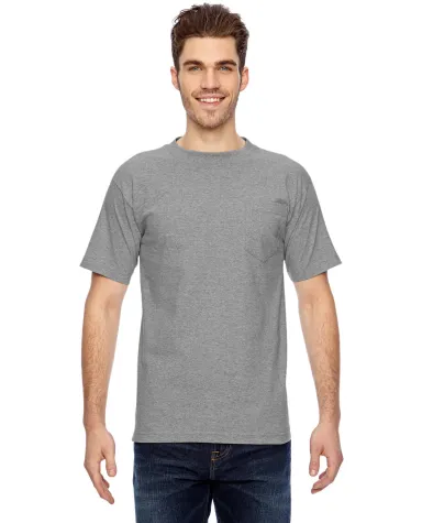 7100 Bayside Adult Short-Sleeve Tee with Pocket in Dark ash front view
